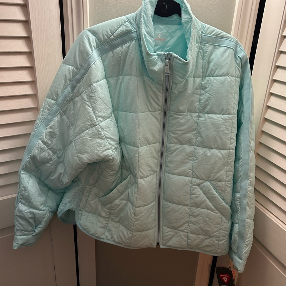 NWT Free People Movement Pippa Packable Puffer, Reflection Blue, size large